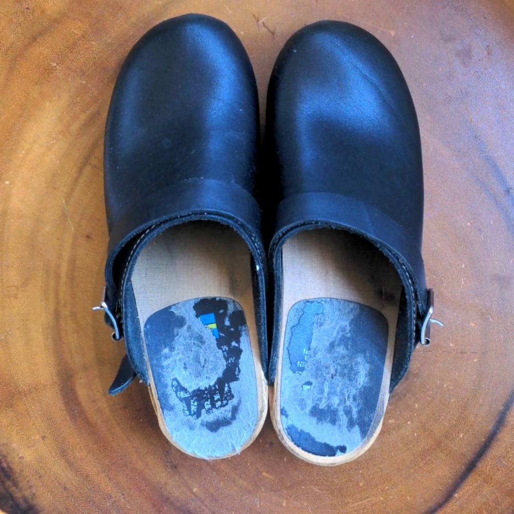 Lotta From Stockholm Black Leather Clogs